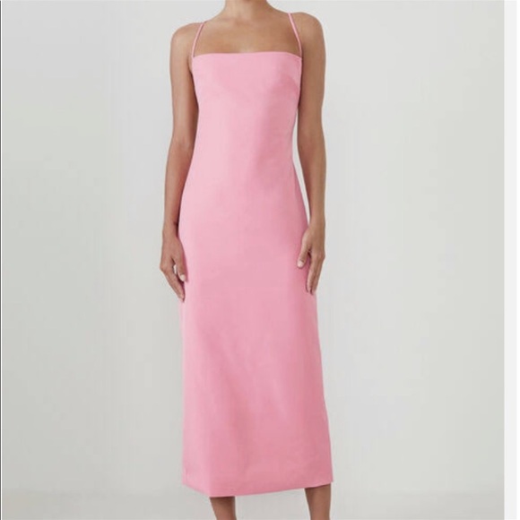 Bardot Dresses & Skirts - BARDOT JILLIAN BACK DETAIL MIDI DRESS PINK SORBET